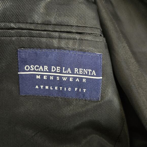Oscar de la Renta Blazer Mens 40R Black Wool Athletic Fit Sport Coat Classic Lux - Picture 5 of 11
